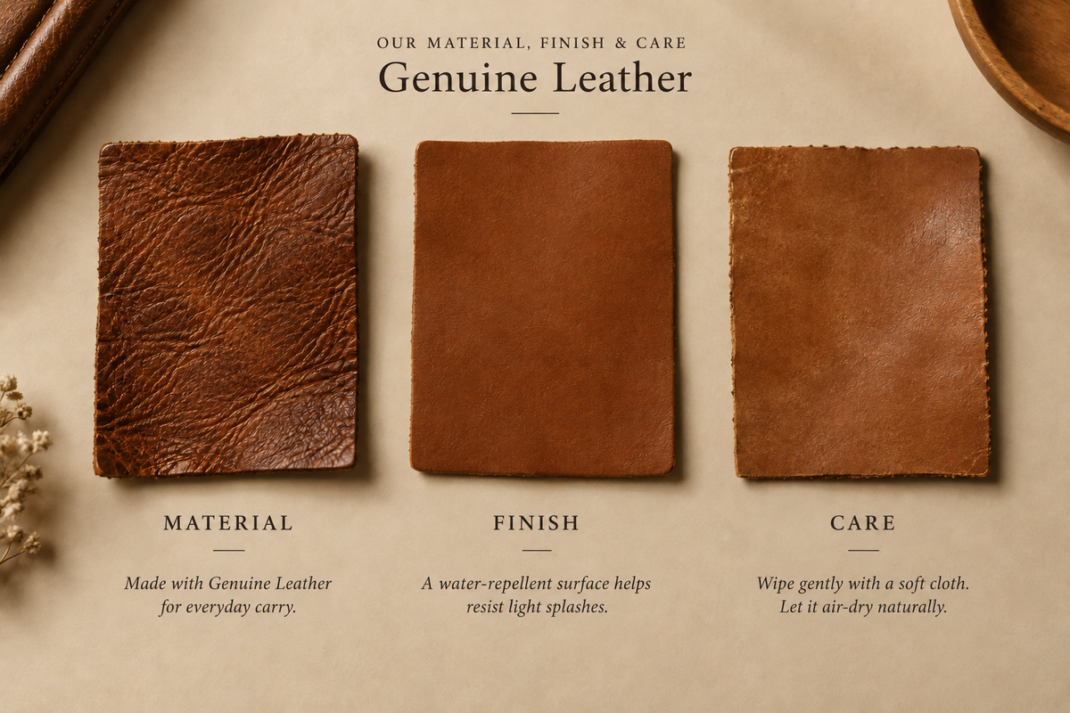 Genuine Leather: Our Material, Finish & Care