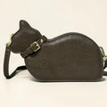 Cat Shaped Leather Crossbody Bag in Espresso Brown | Raw & Radiant